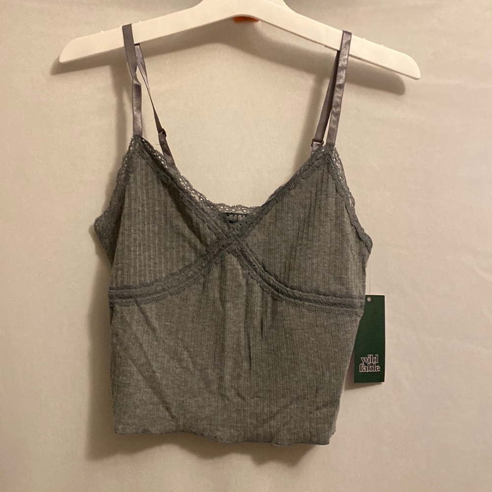 Wild Fable gray tank top cropped size S